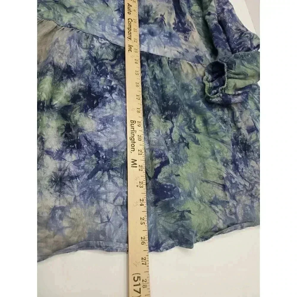 Cabi Woodstock Tye Dye Button Front Boho Flowy Top 3/4 Sleeve Women's Size Med - Picture 8 of 8